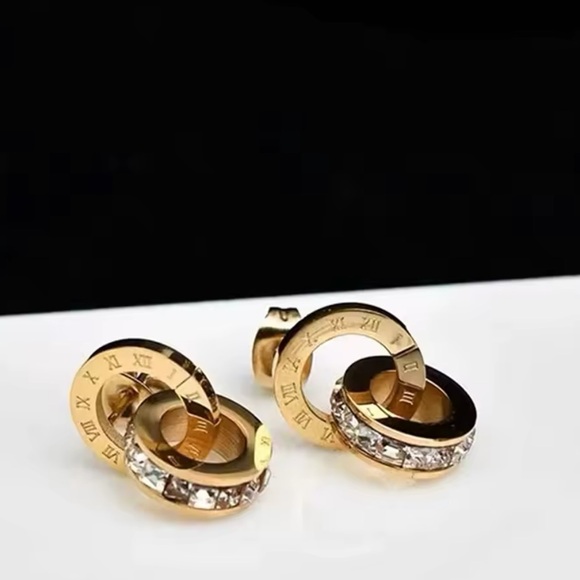 Maryse - Luxury Roman Stainless Steel Zircon Stud Earring - Picture 4 of 8